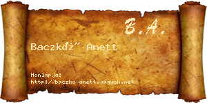 Baczkó Anett névjegykártya