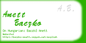 anett baczko business card